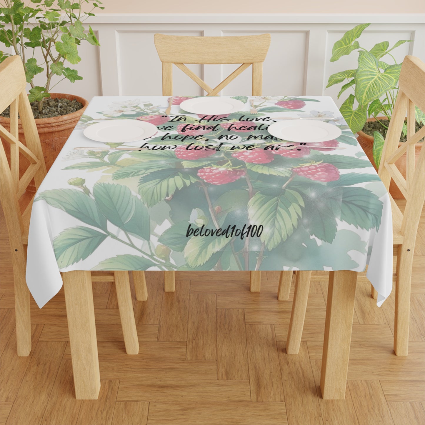 Tablecloth - Raspberry Jasmine Pattern