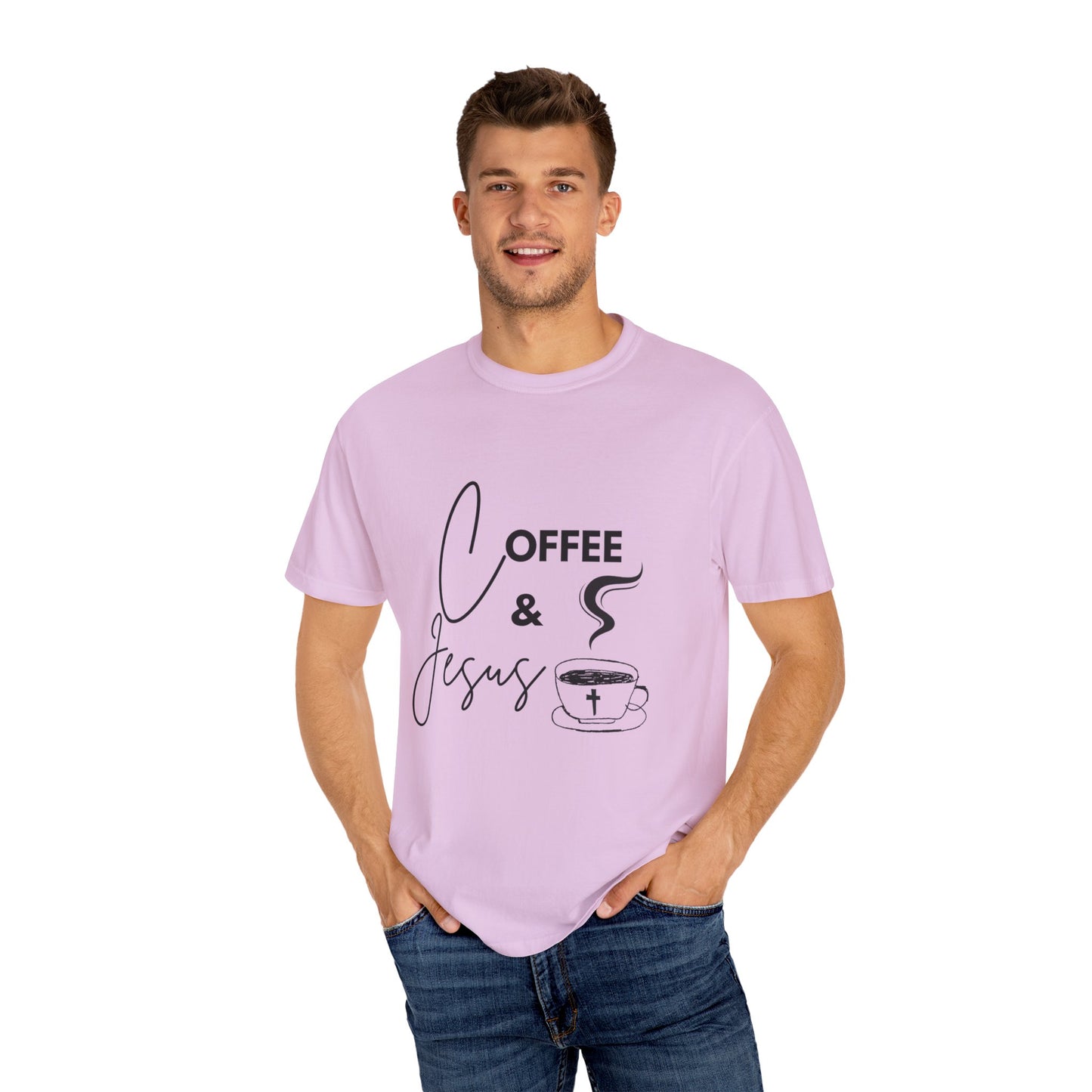 Adult Tee - Coffee & Jesus Pattern