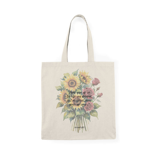 Natural Tote Bag- Sunflower Rose Pattern