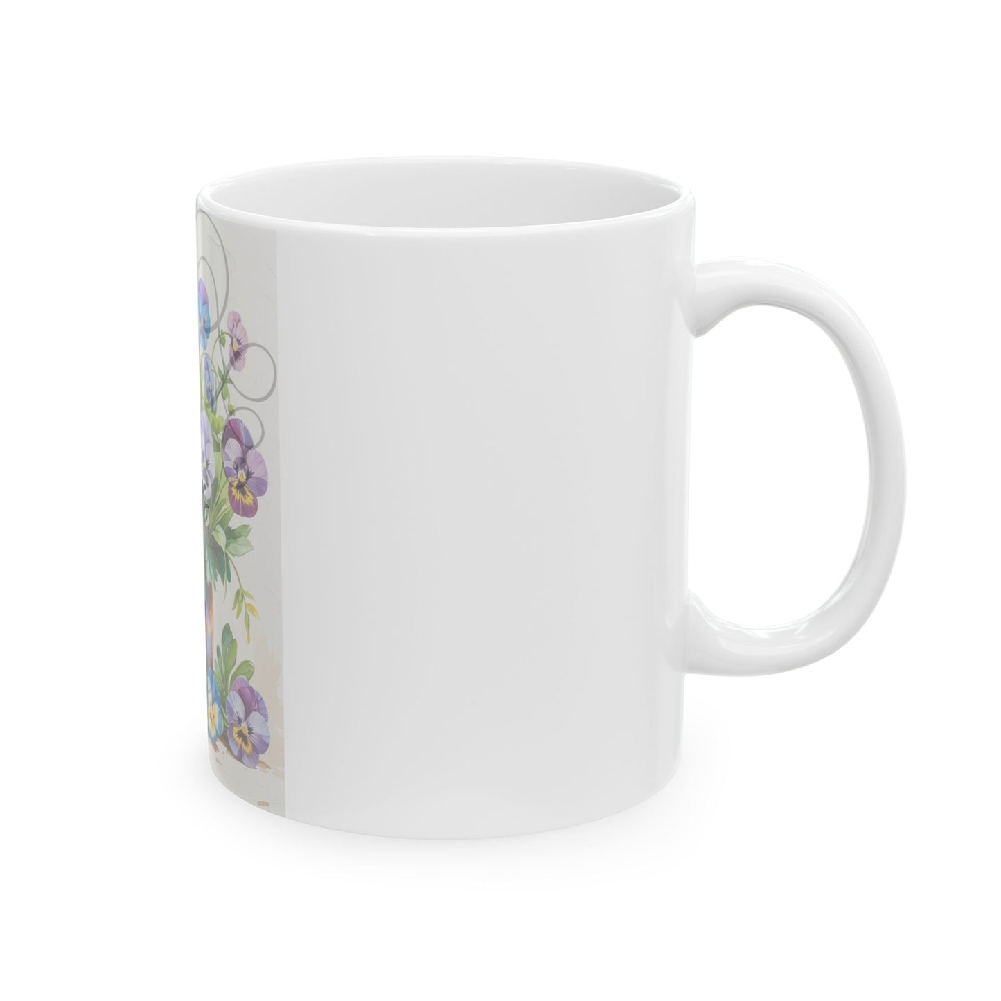 Ceramic Mug- Succulent Pansy Pattern