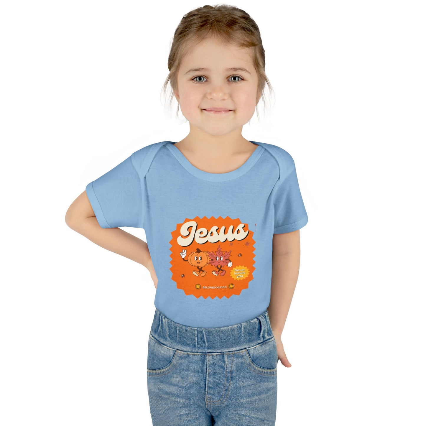 Infant/Toddler Onsie - Jesus Never Leaves