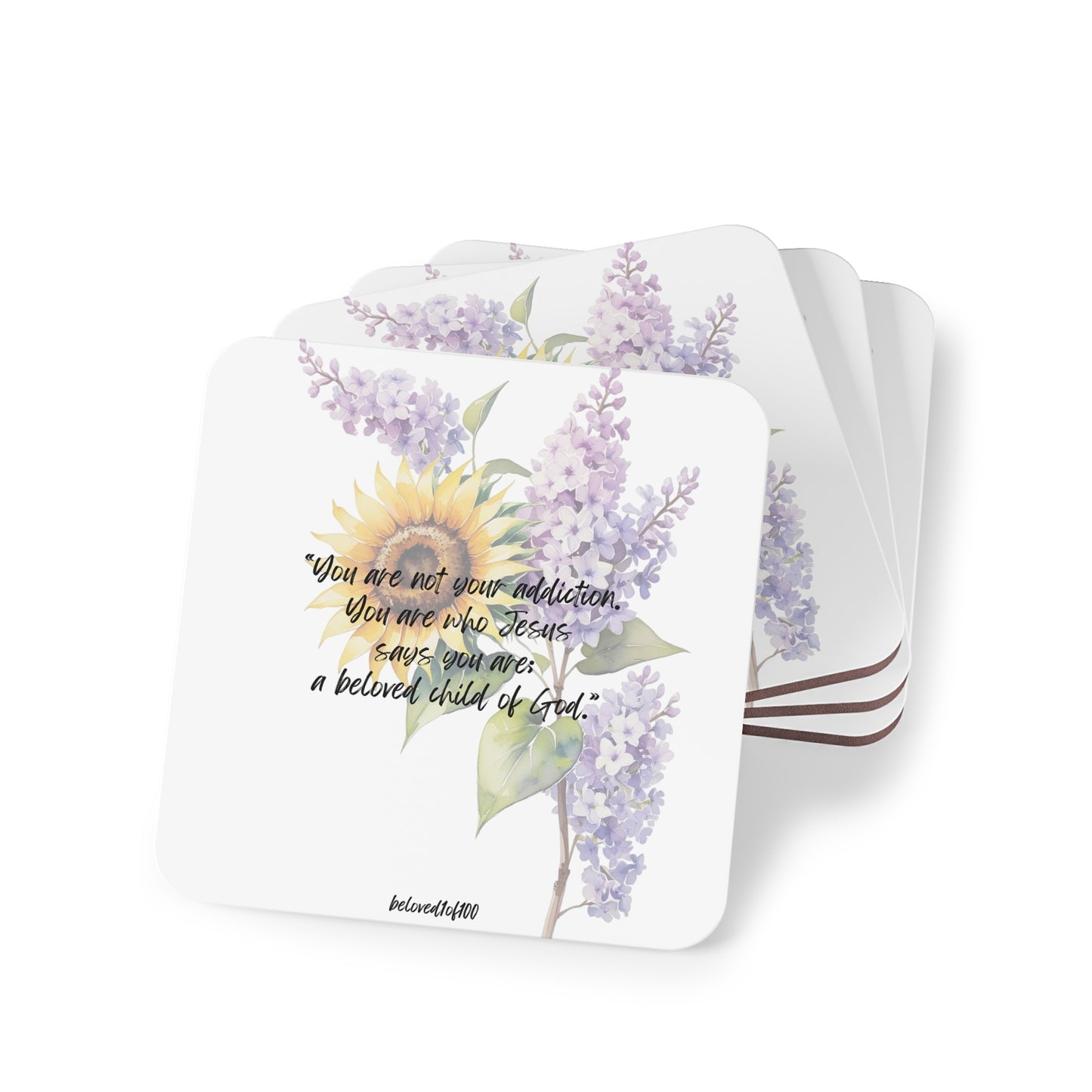 Coasters- Sobriety Sunflower Lilac Pattern