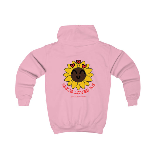 Kids Hoodie- Jesus loves me sunflower