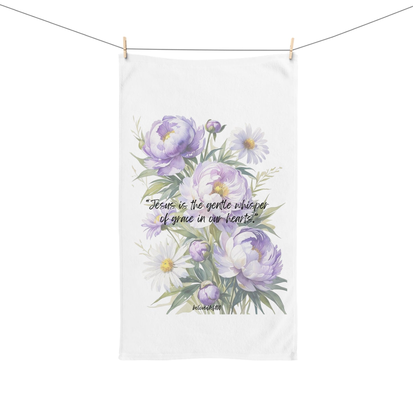 Hand Towel- Peony Daisy Pattern