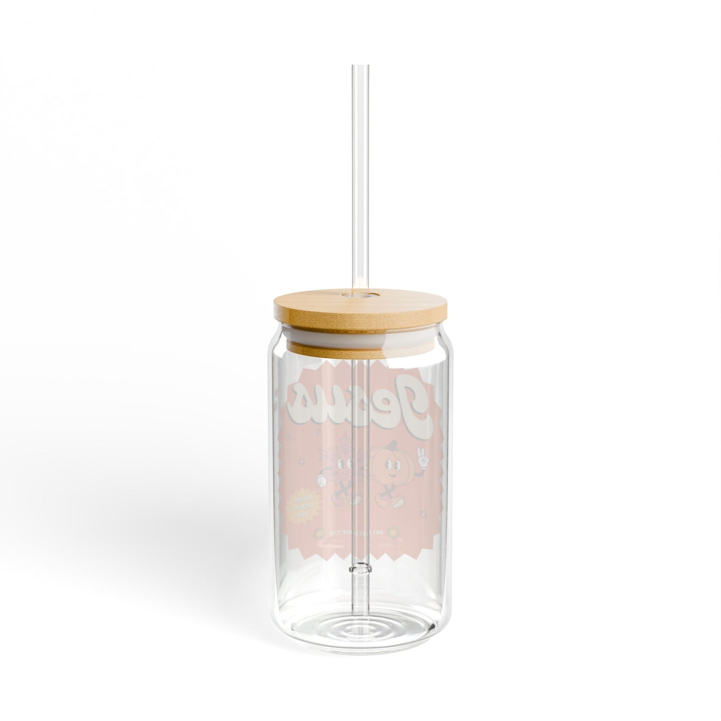 Glass Tumbler- Jesus Never Leaves