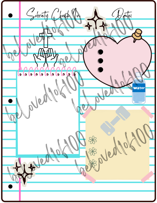 Sobriety Check In Canva Editable Template